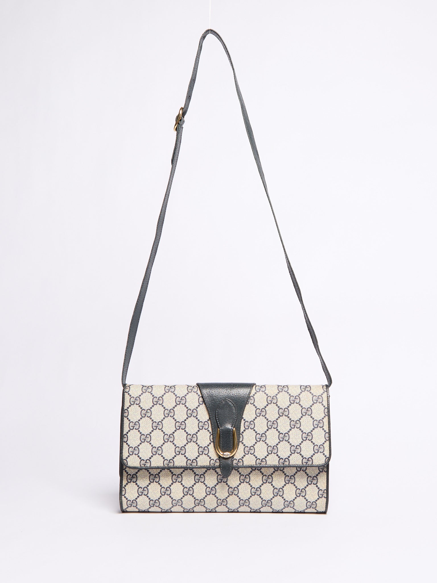 Gucci Navy Monogram GG Shoulder Bag
