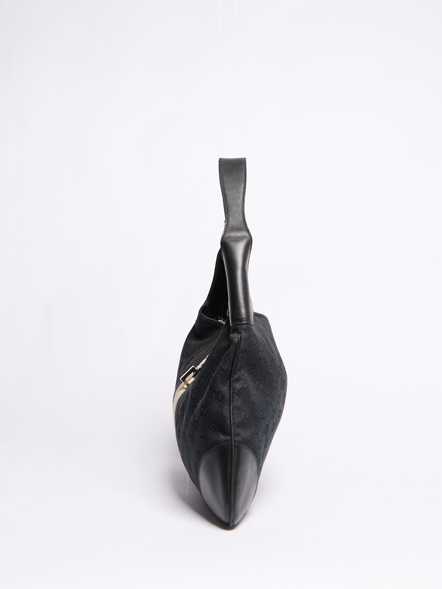 Gucci Black Monogram Jackie Shoulder Bag