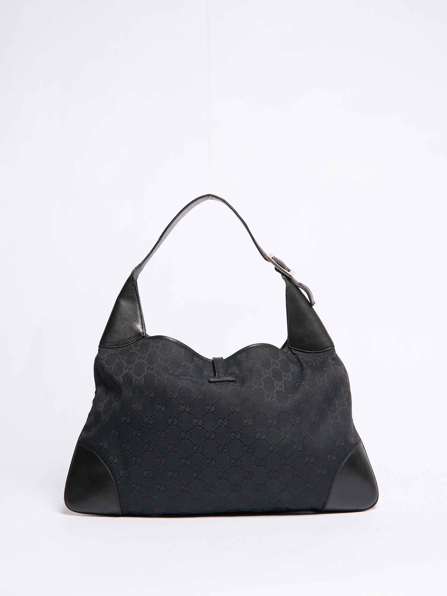 Gucci Black Monogram Jackie Shoulder Bag