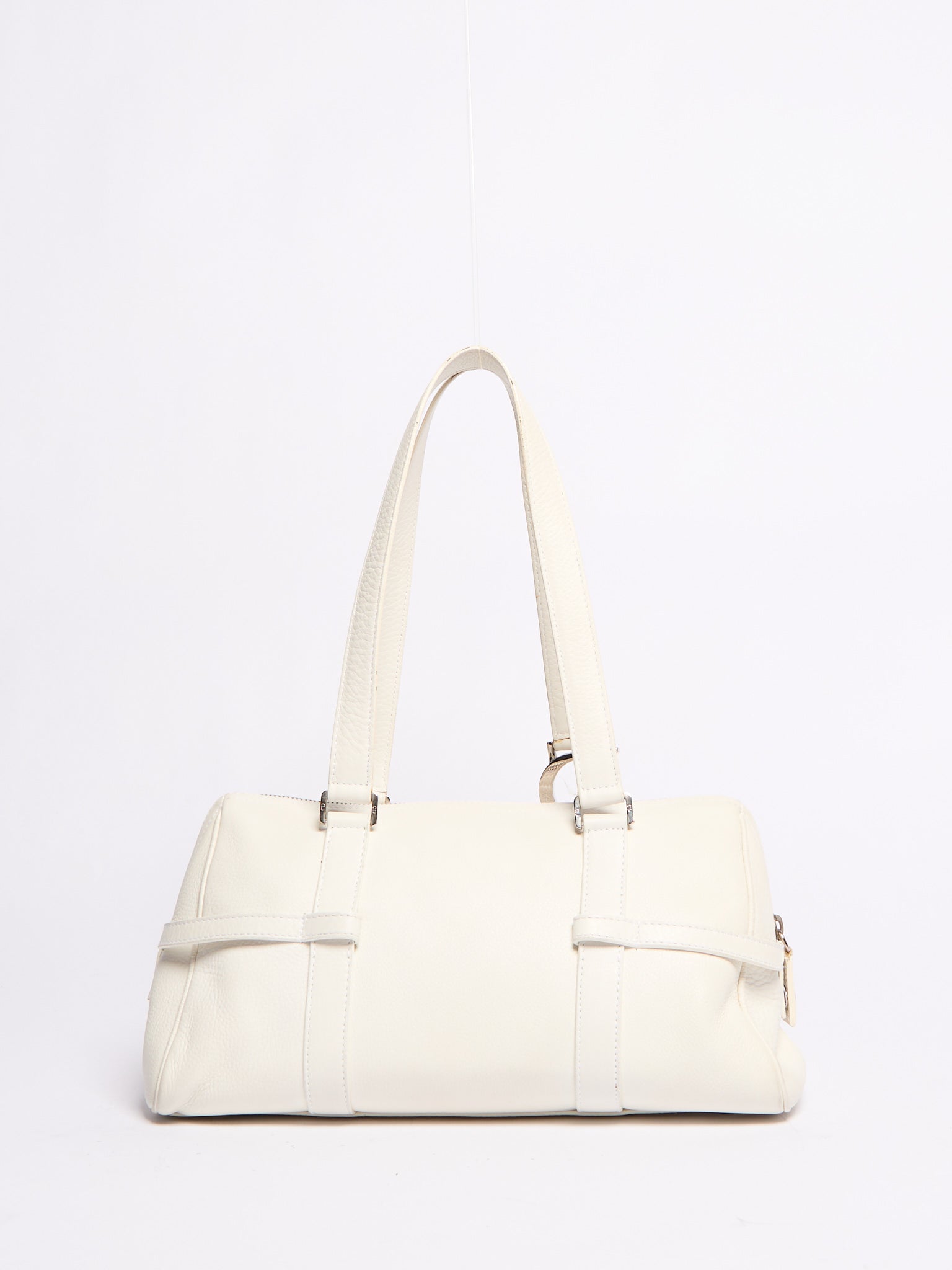 Christian Dior White Leather Charm Bag