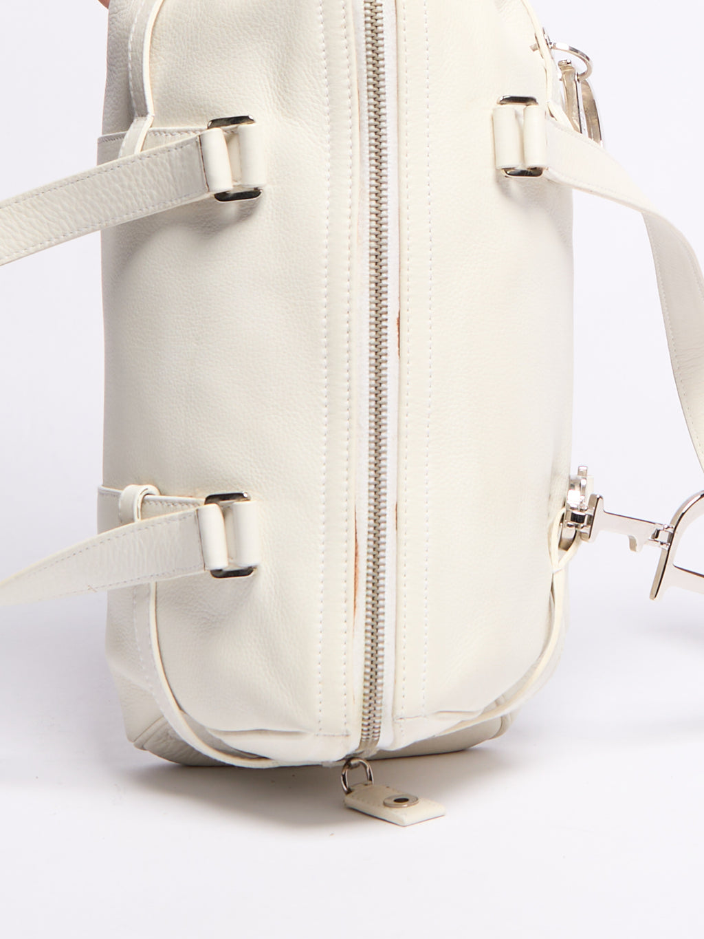 Christian Dior White Leather Charm Bag