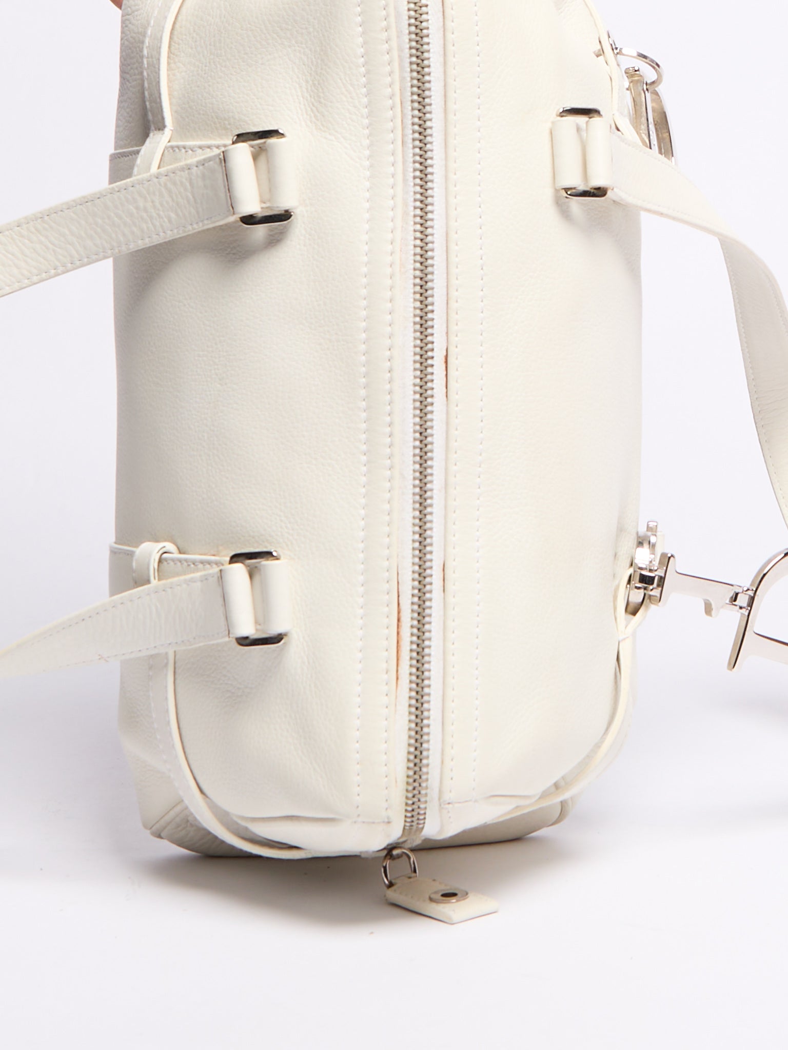 Christian Dior White Leather Charm Bag