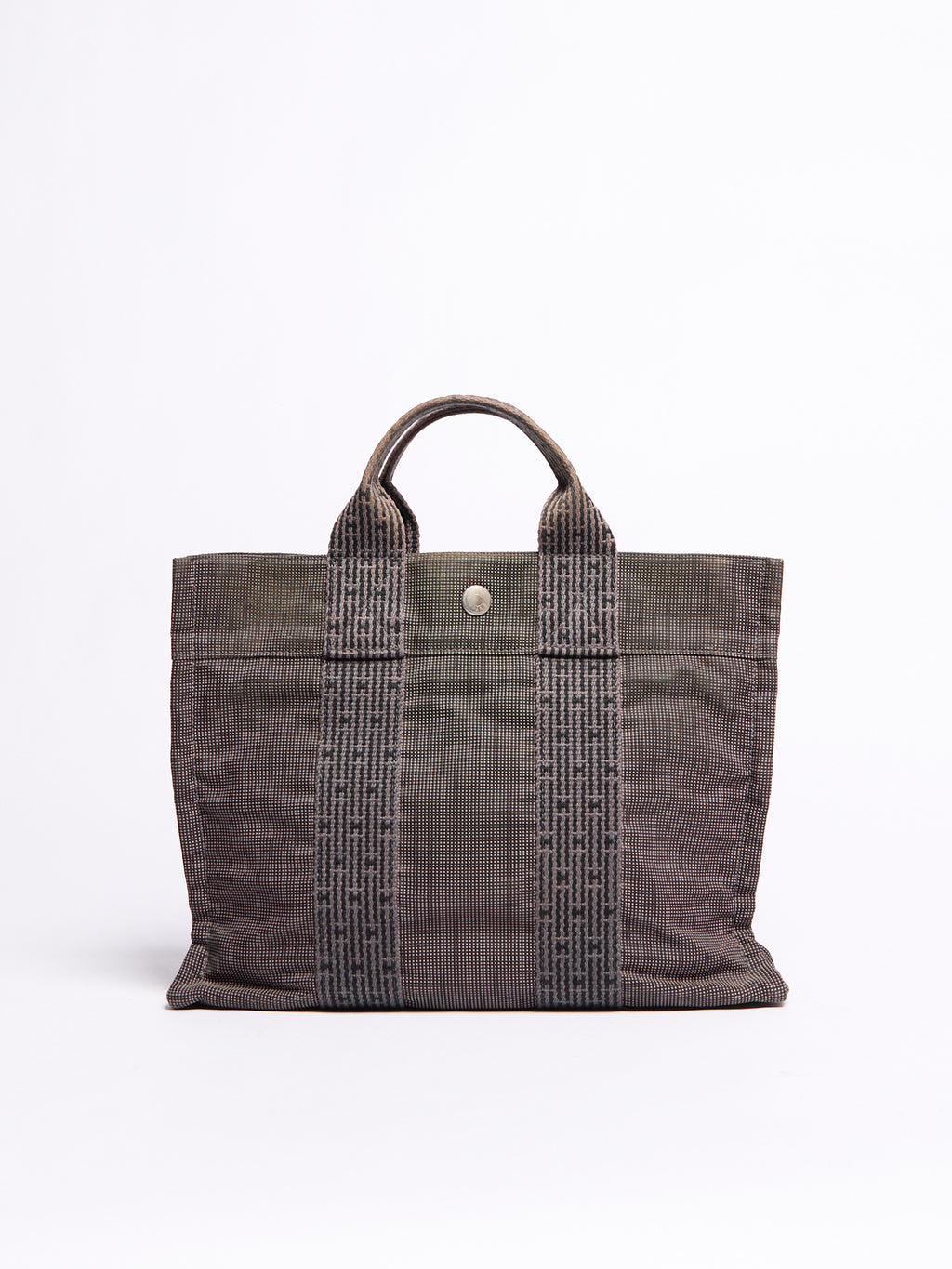 Hermes Fourre Tout Grey Lock Canvas S