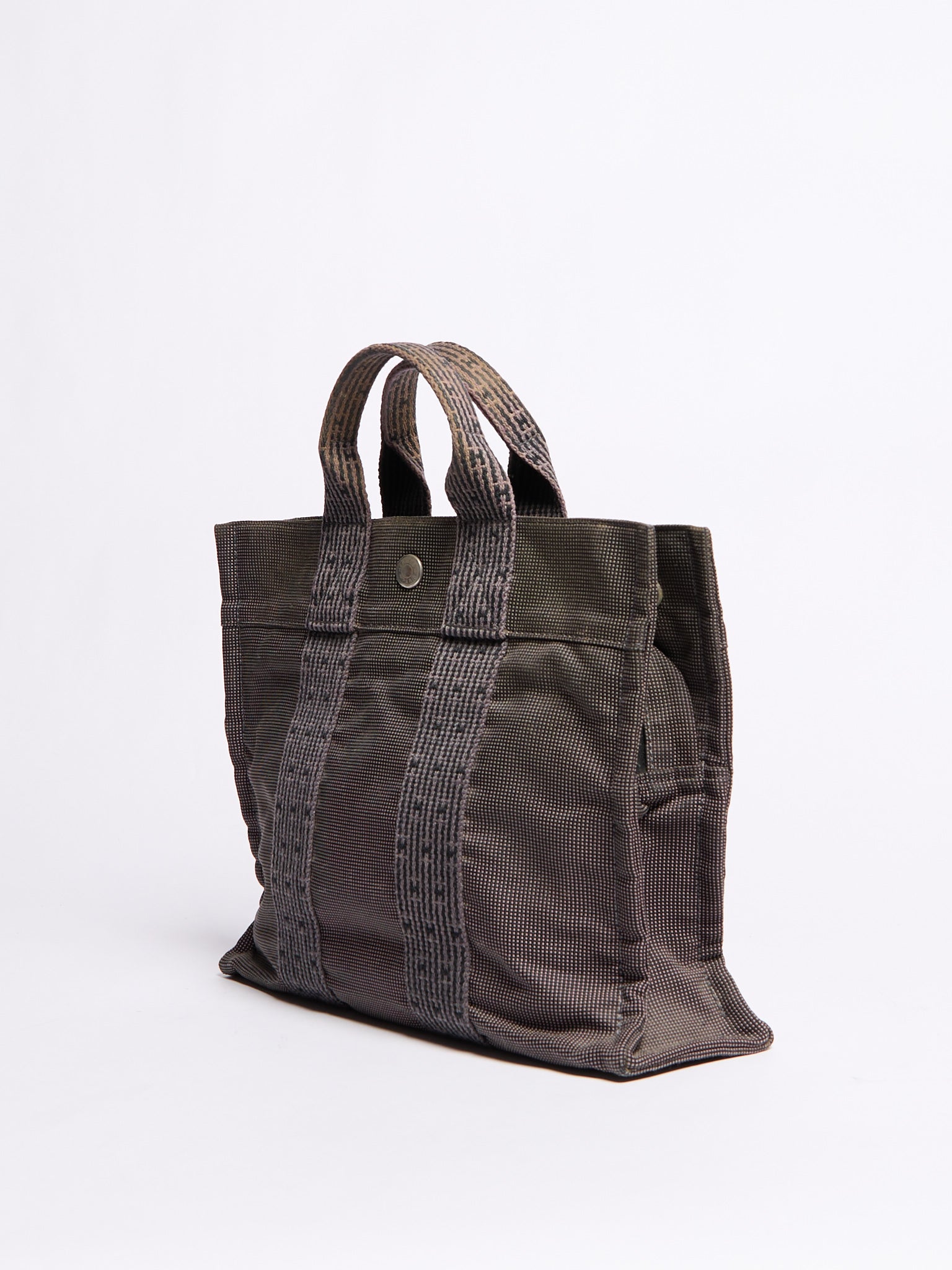 Hermes Fourre Tout Grey Lock Canvas S