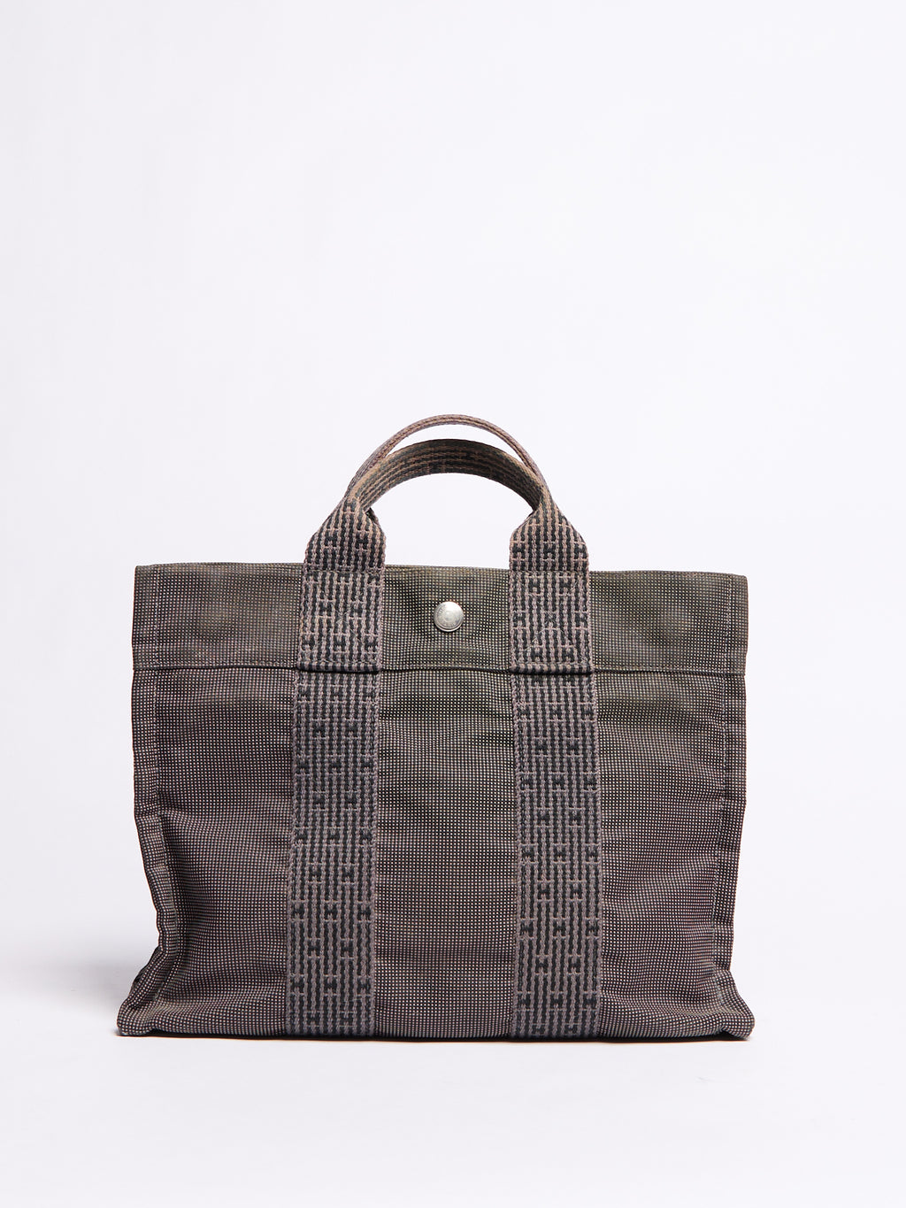 Hermes Fourre Tout Grey Lock Canvas S