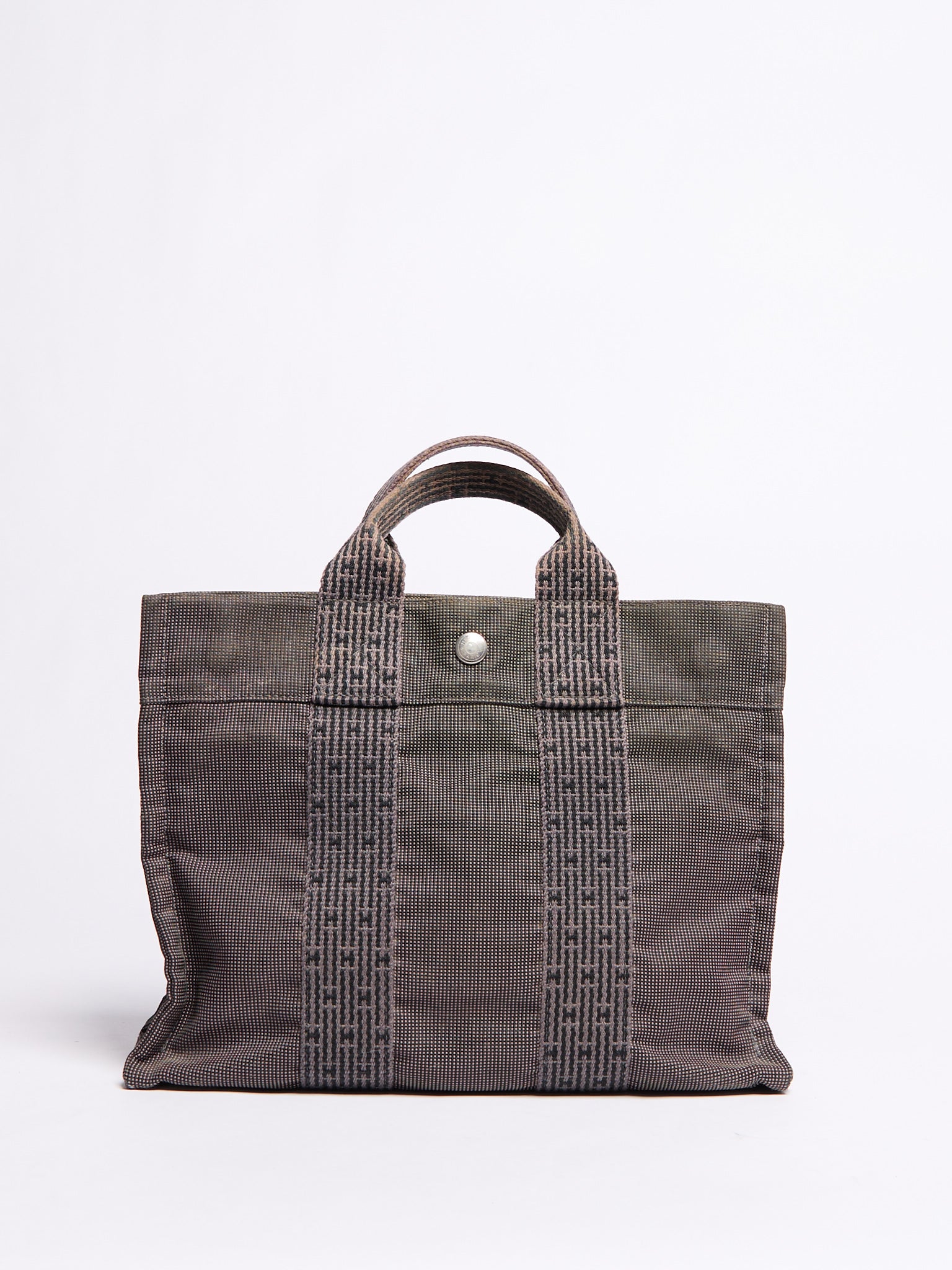 Hermes Fourre Tout Grey Lock Canvas S