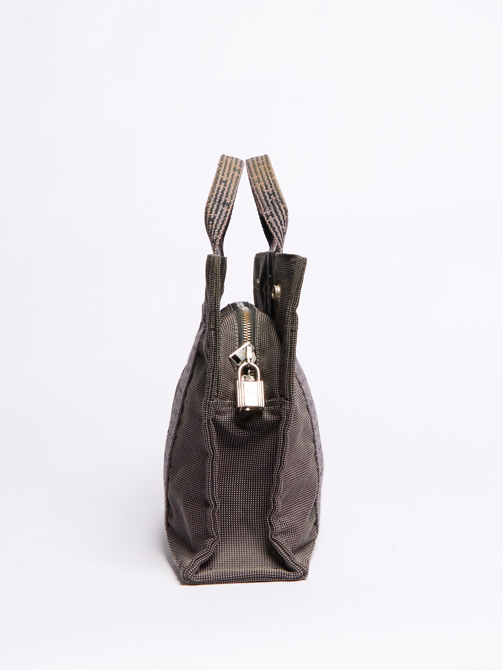 Hermes Fourre Tout Grey Lock Canvas S