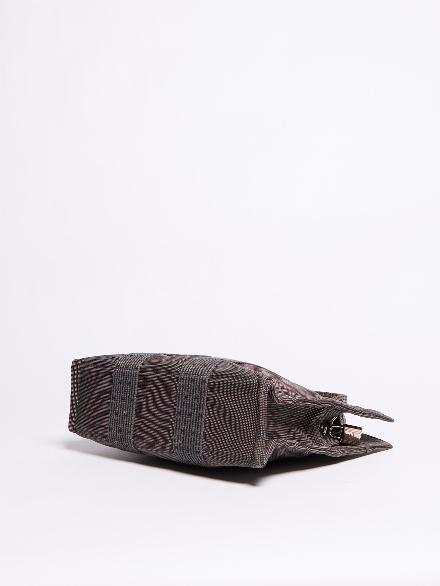 Hermes Fourre Tout Grey Lock Canvas S