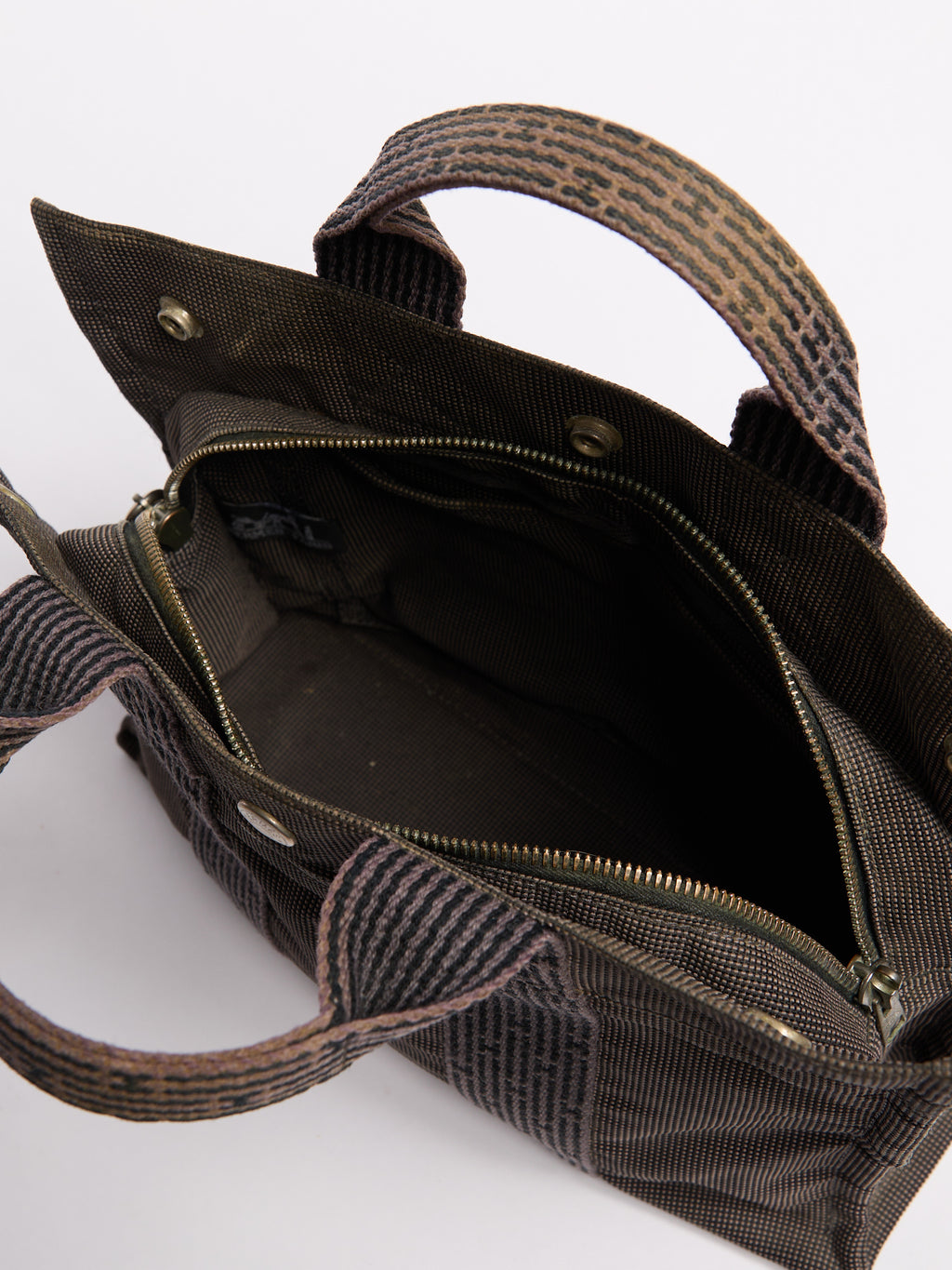 Hermes Fourre Tout Grey Lock Canvas S