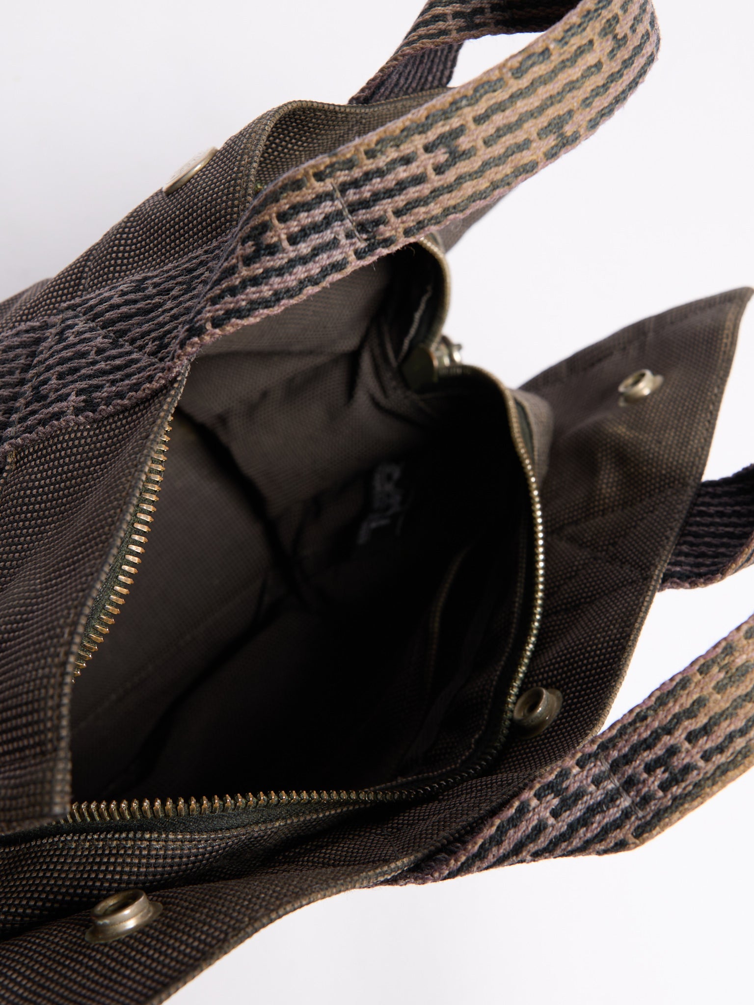 Hermes Fourre Tout Grey Lock Canvas S