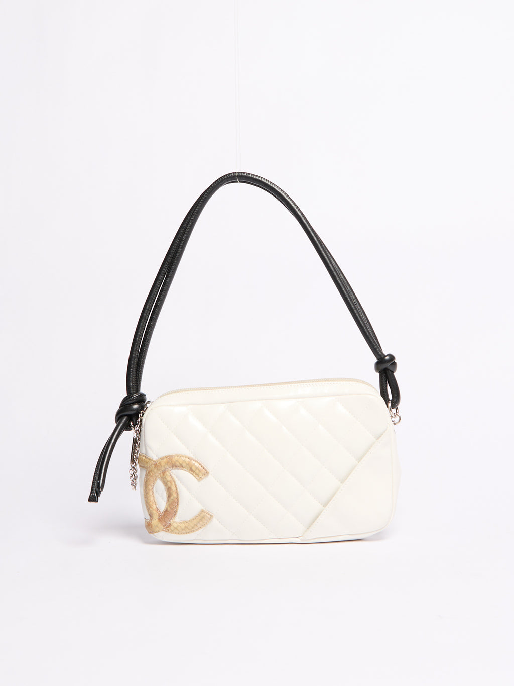 Chanel Cambon Line White Python Shoulder Bag