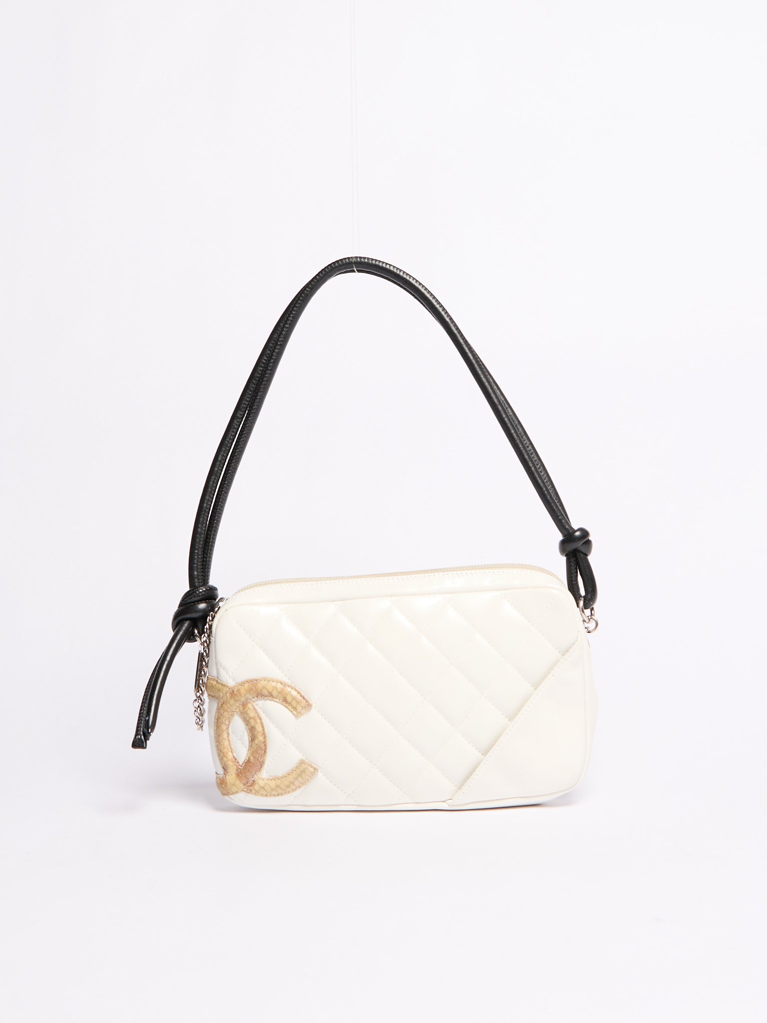 Chanel Cambon Line White Python Shoulder Bag
