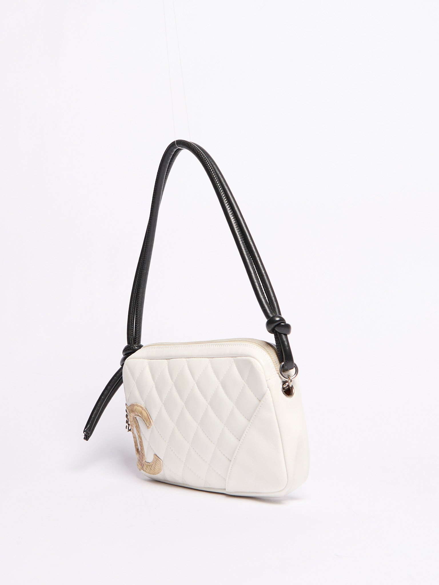 Chanel Cambon Line White Python Shoulder Bag