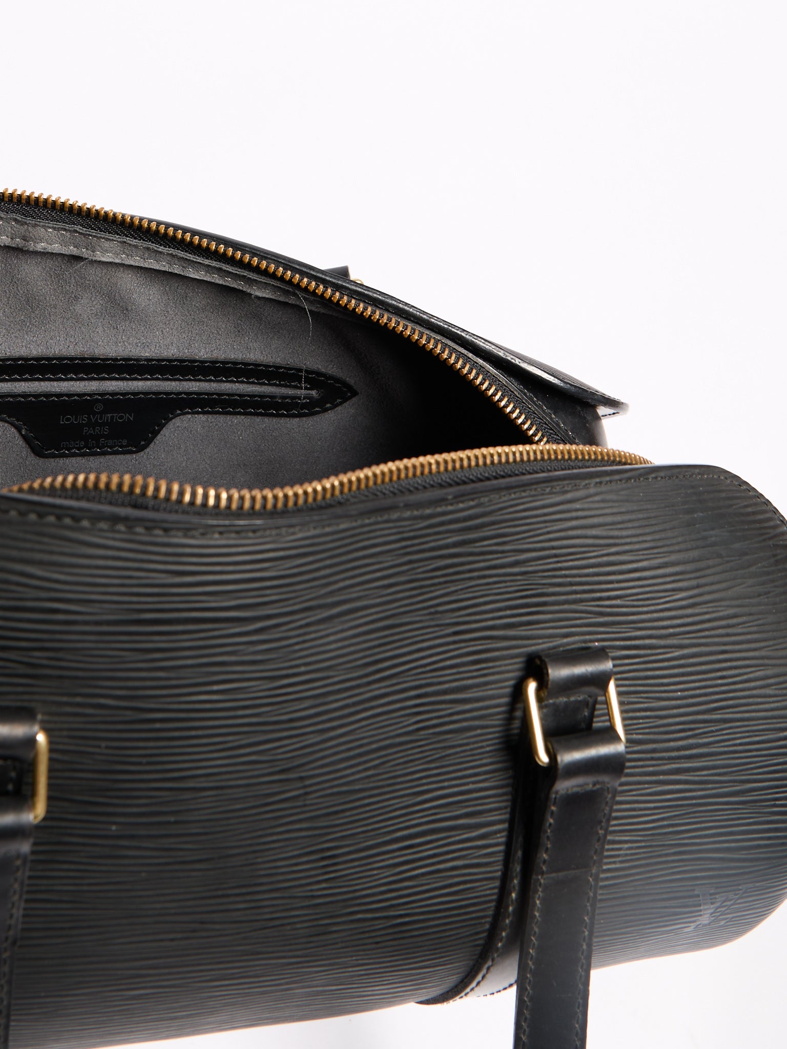 Louis Vuitton Epi Black Soufflot Bag