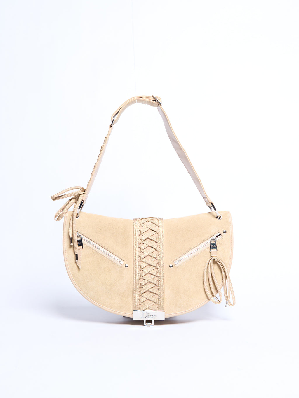 2000’s Christian Dior Tan Suede Admit It Street Chic Shoulder Bag by John Galliano