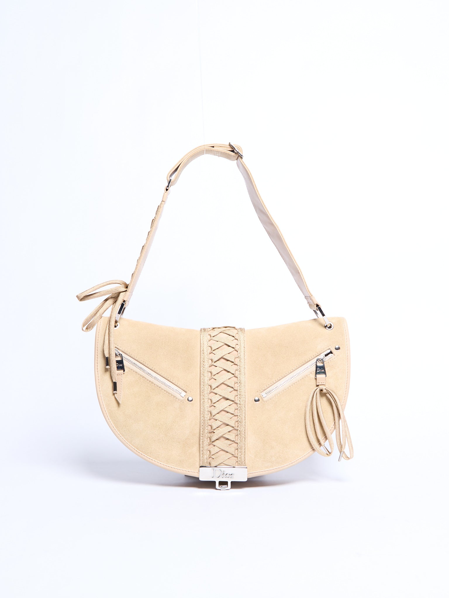 2000’s Christian Dior Tan Suede Admit It Street Chic Shoulder Bag by John Galliano