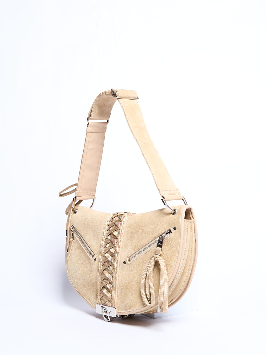 2000’s Christian Dior Tan Suede Admit It Street Chic Shoulder Bag by John Galliano