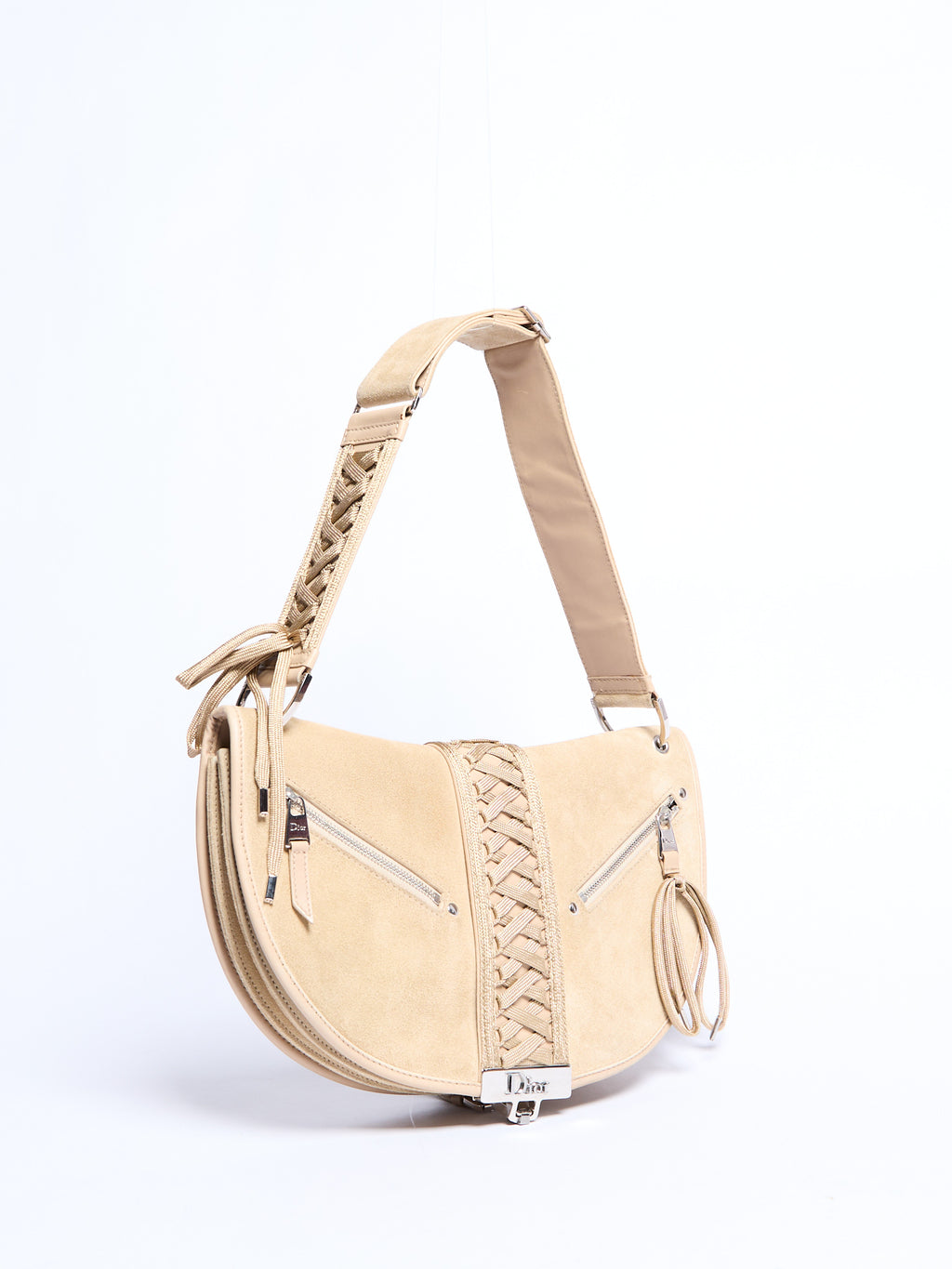 2000’s Christian Dior Tan Suede Admit It Street Chic Shoulder Bag by John Galliano