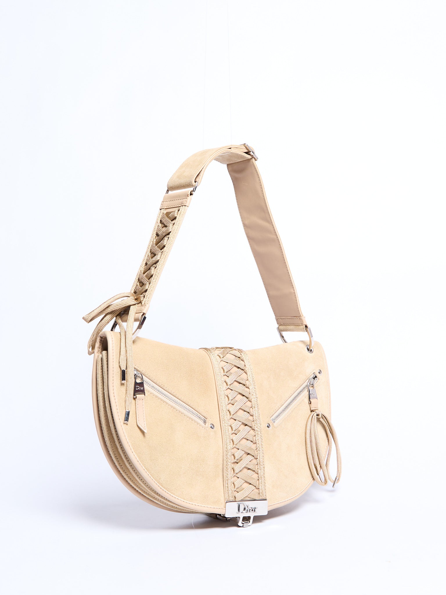 2000’s Christian Dior Tan Suede Admit It Street Chic Shoulder Bag by John Galliano