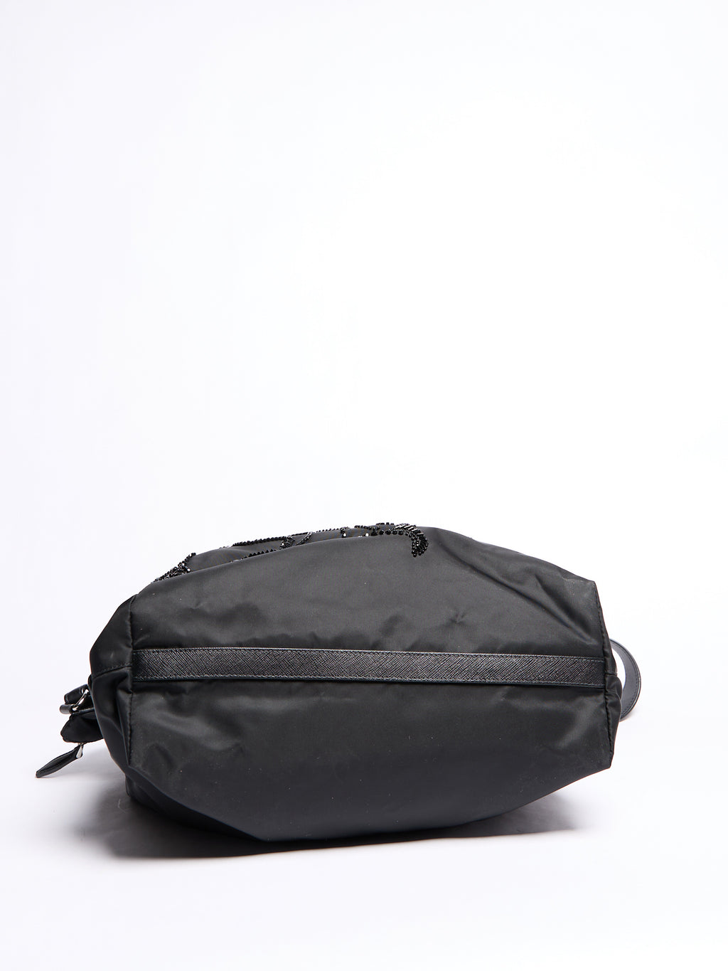 Prada Black Nylon Beaded Two Way Crossbody