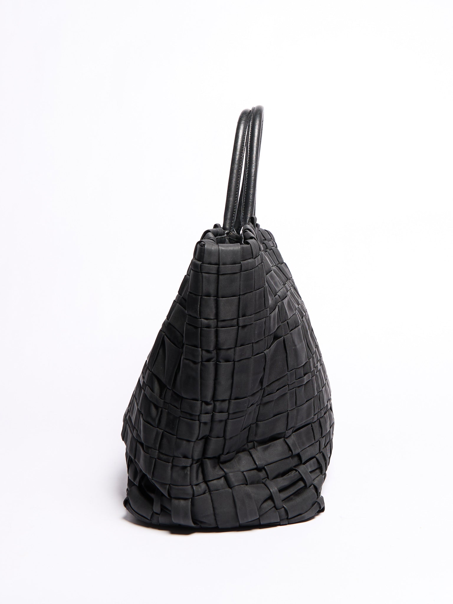 Prada Black Nylon Woven Tote