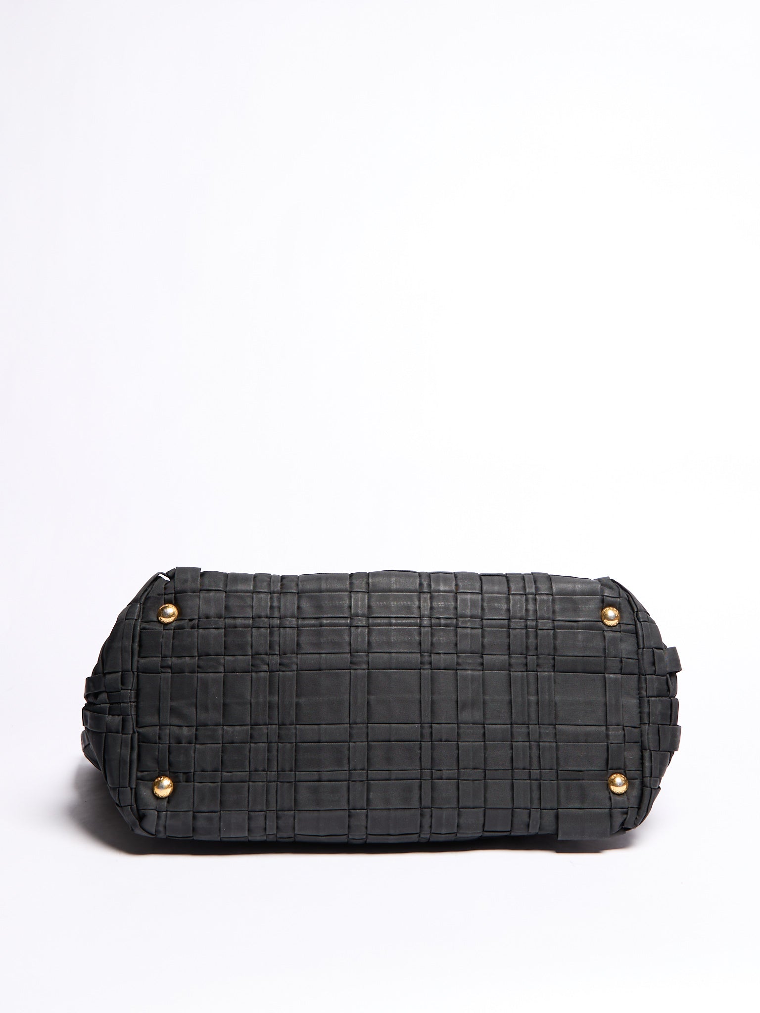 Prada Black Nylon Woven Tote
