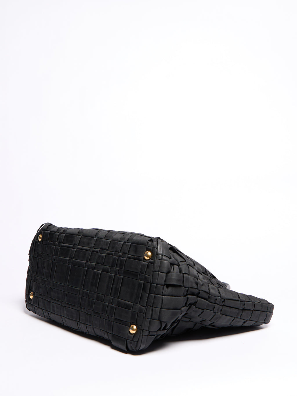 Prada Black Nylon Woven Tote