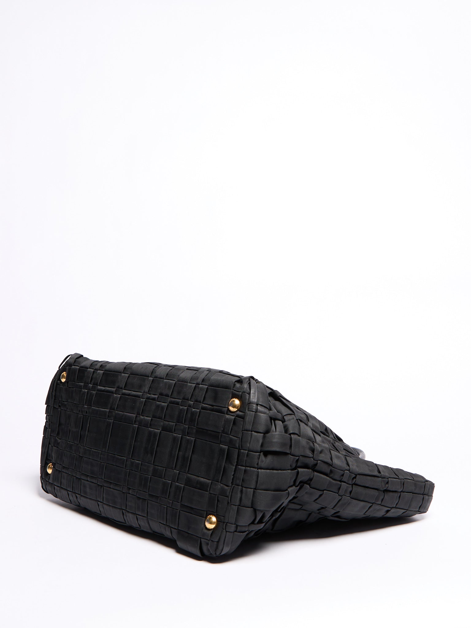 Prada Black Nylon Woven Tote