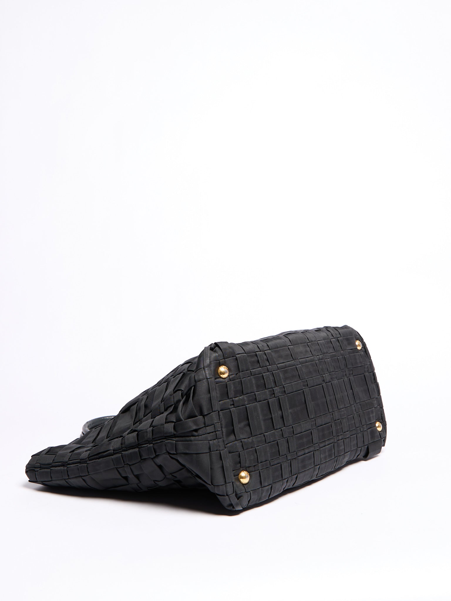 Prada Black Nylon Woven Tote