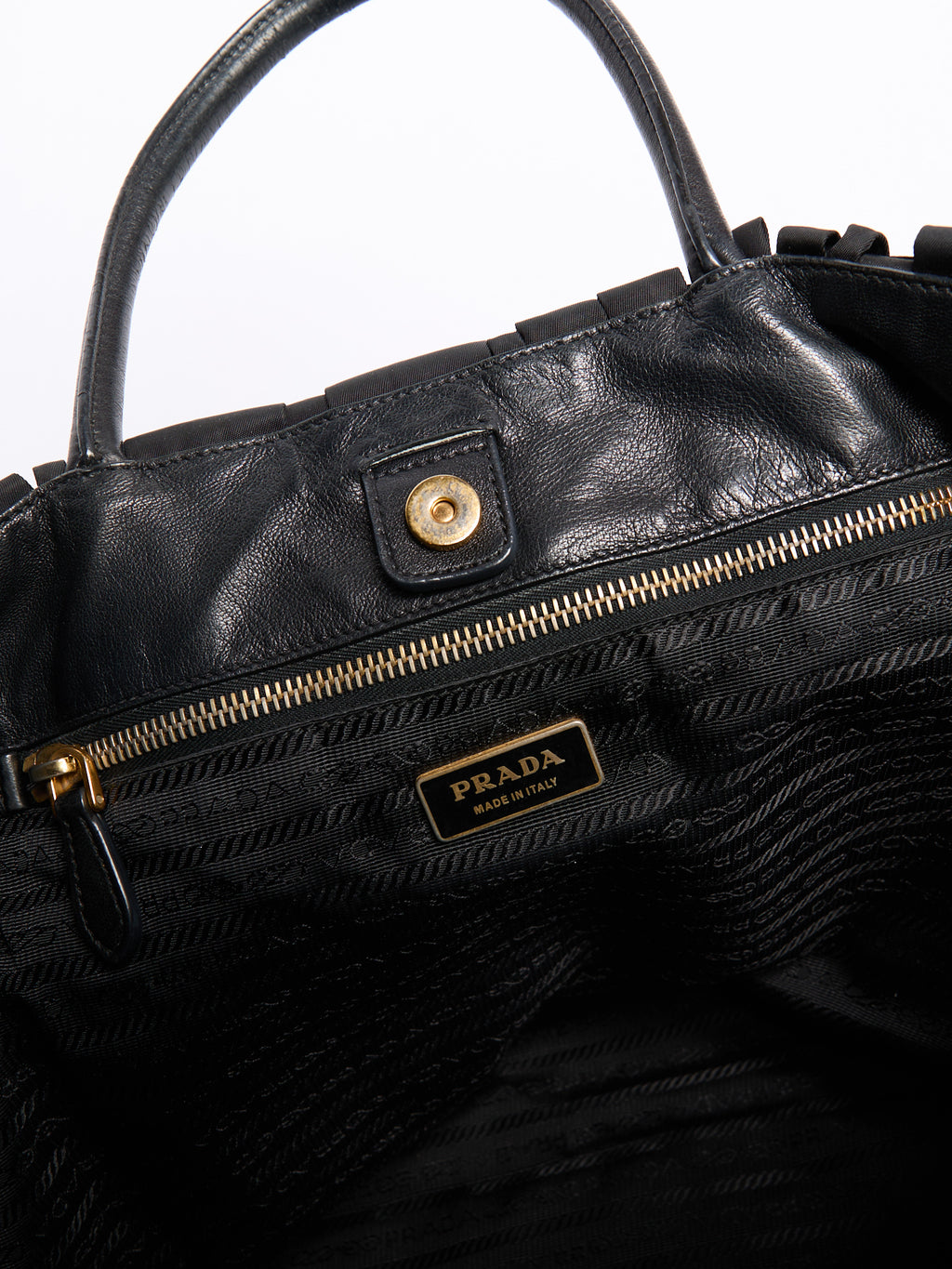 Prada Black Nylon Woven Tote