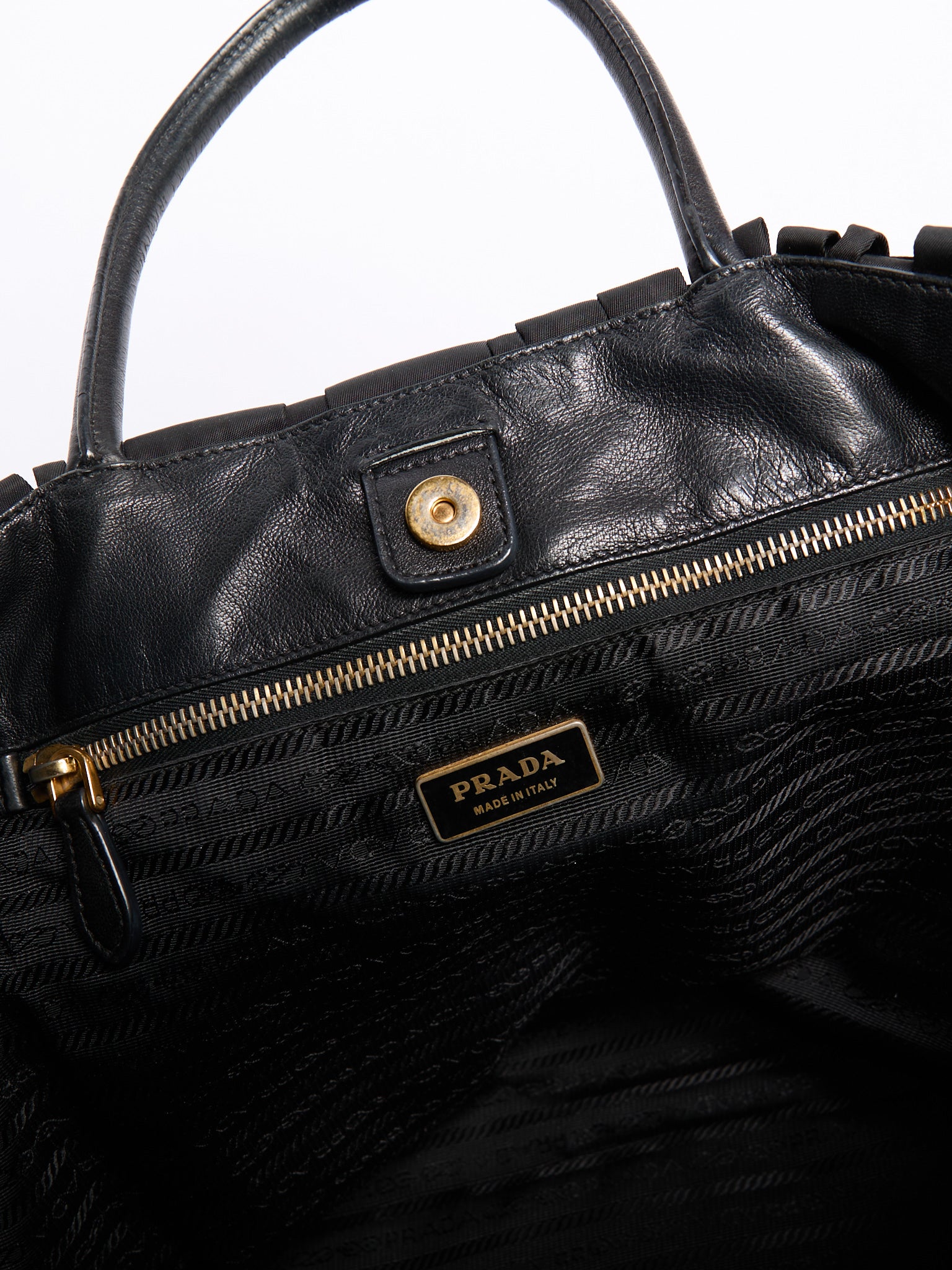 Prada Black Nylon Woven Tote