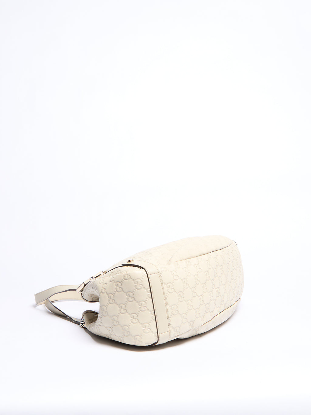 Gucci Cream Leather Monogram Shoulder Bag