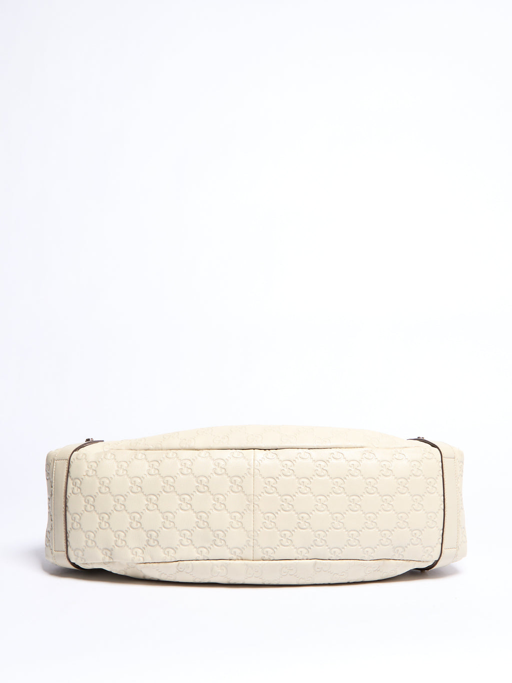 Gucci Cream Leather Monogram Shoulder Bag