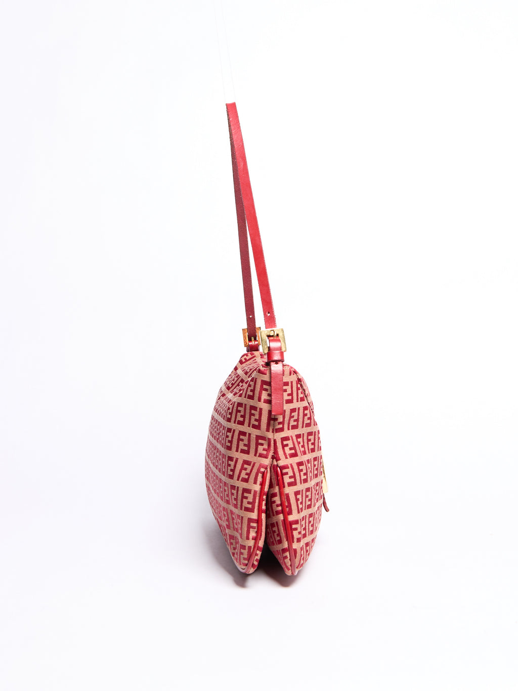 Fendi Red Zucchino Mama Baguette Shoulder Bag