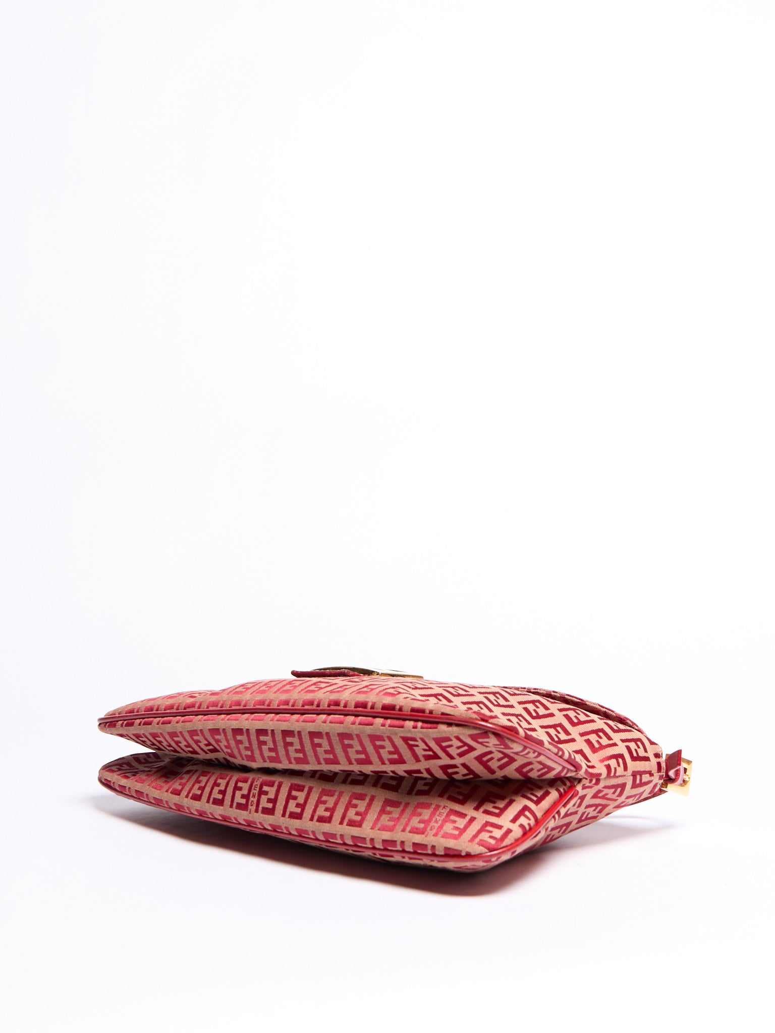 Fendi Red Zucchino Mama Baguette Shoulder Bag