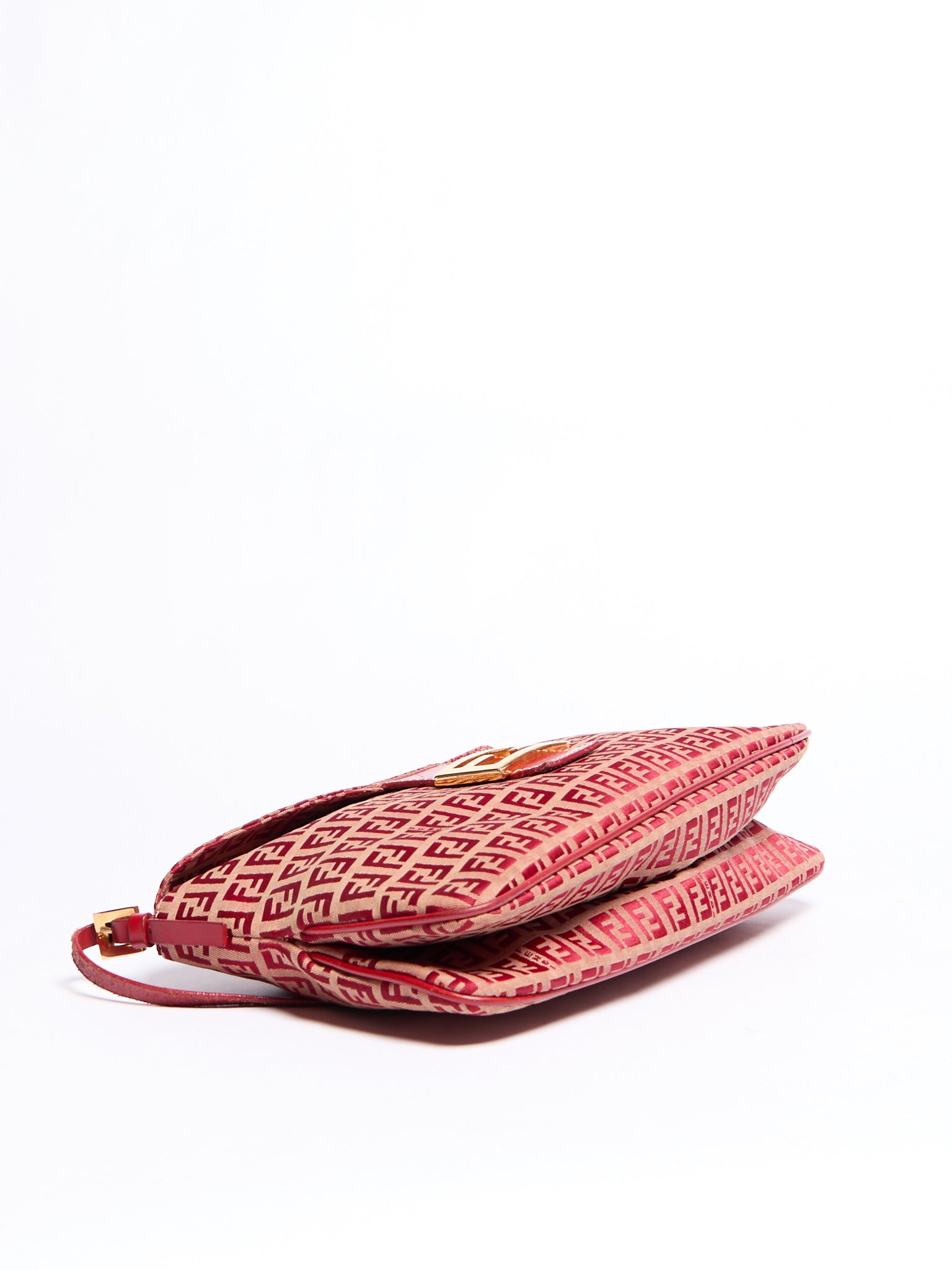 Fendi Red Zucchino Mama Baguette Shoulder Bag