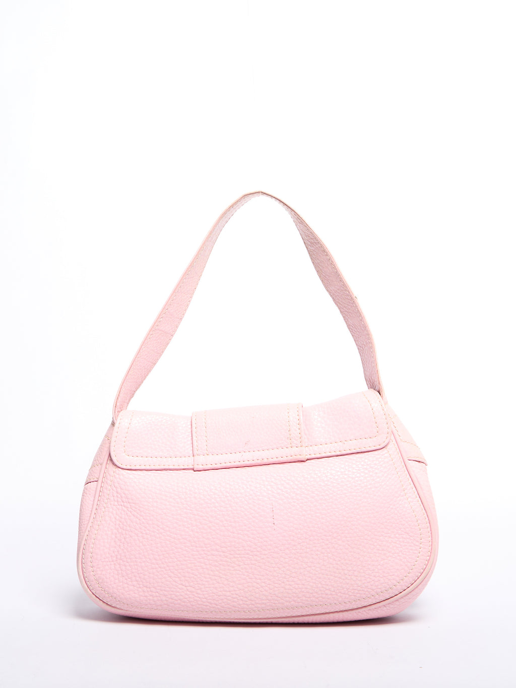 Celine Pink Pebble Leather Buckle Bag