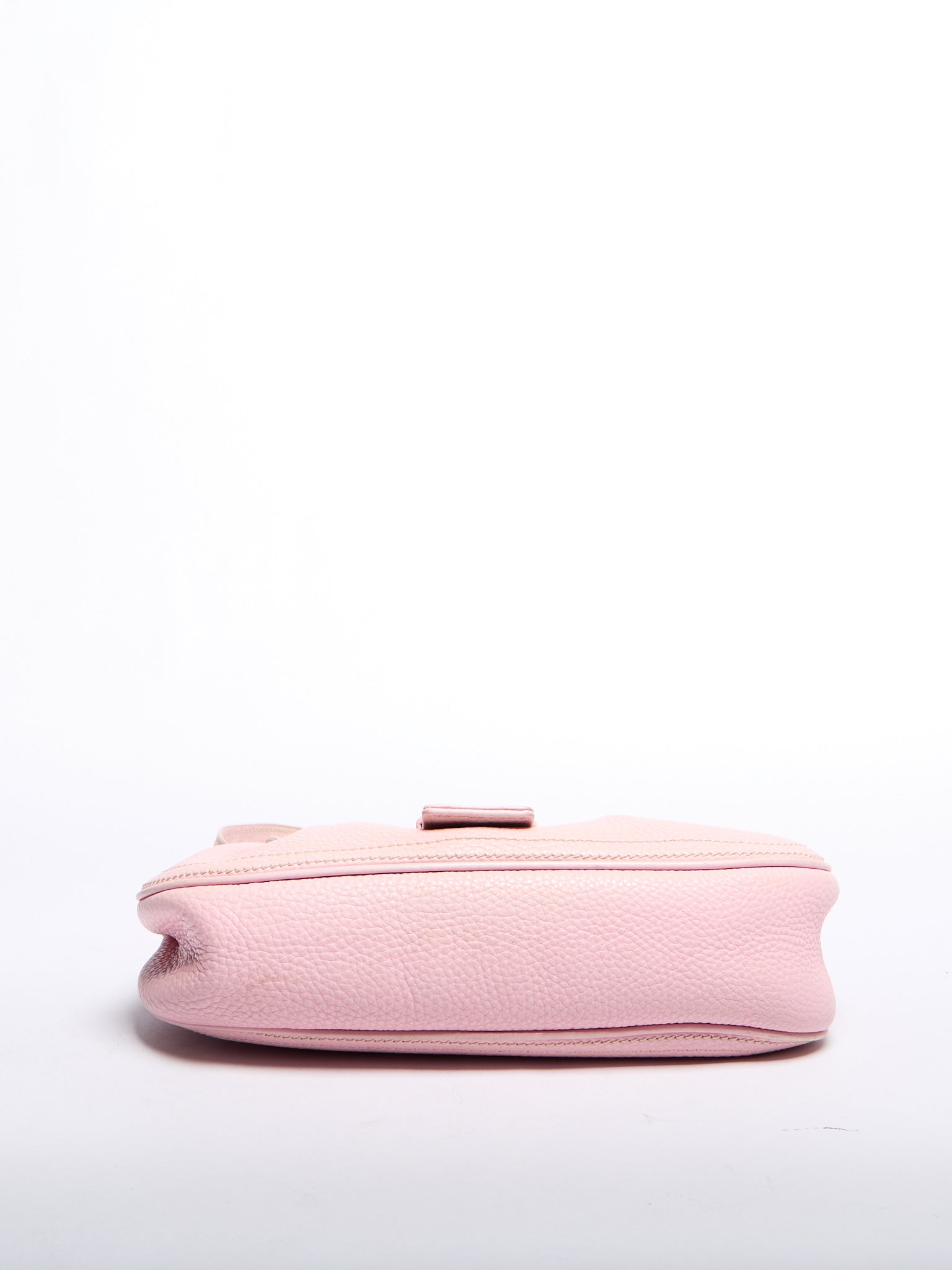 Celine Pink Pebble Leather Buckle Bag