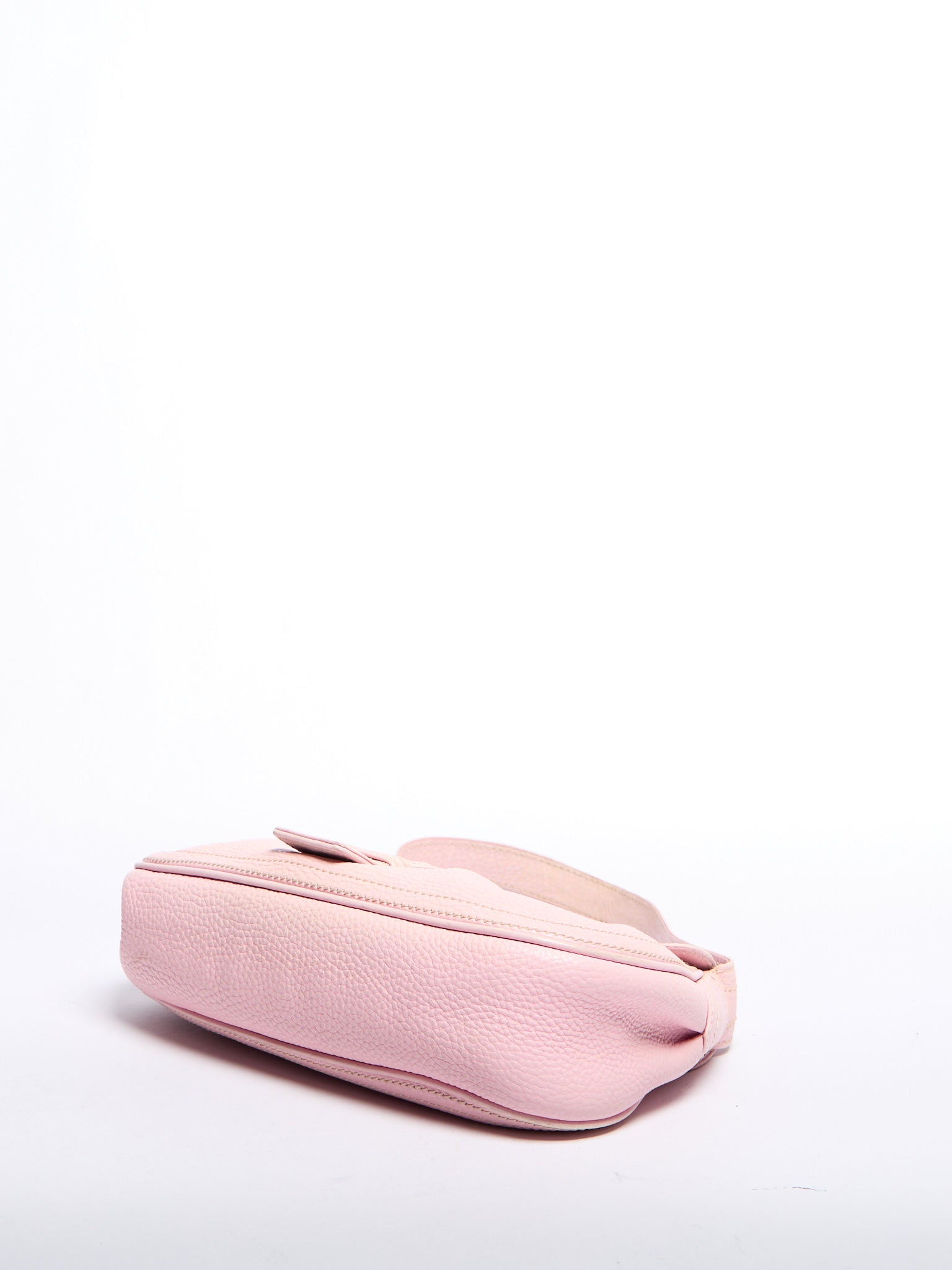 Celine Pink Pebble Leather Buckle Bag