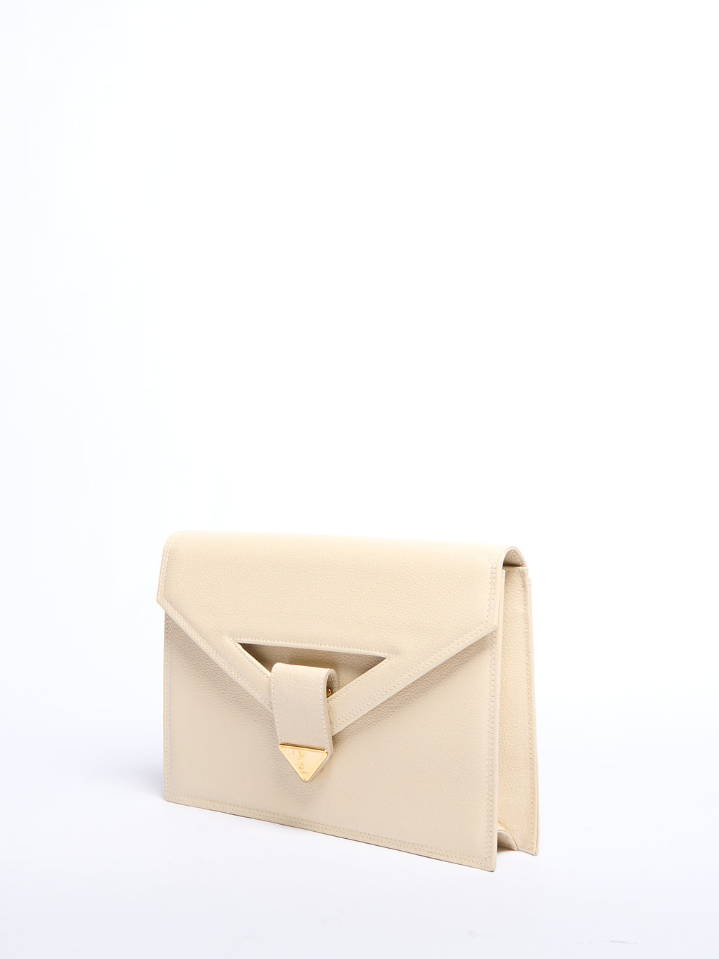 90’s Yves Saint Laurent Cream Envelope Clutch