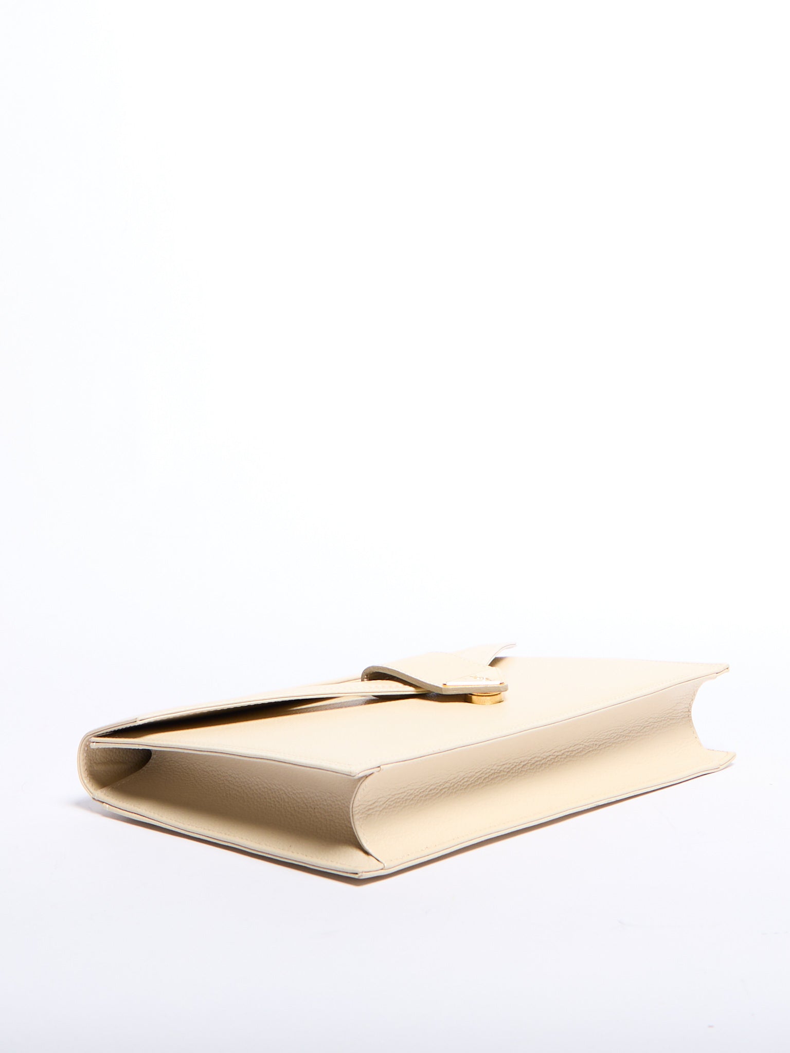 90’s Yves Saint Laurent Cream Envelope Clutch