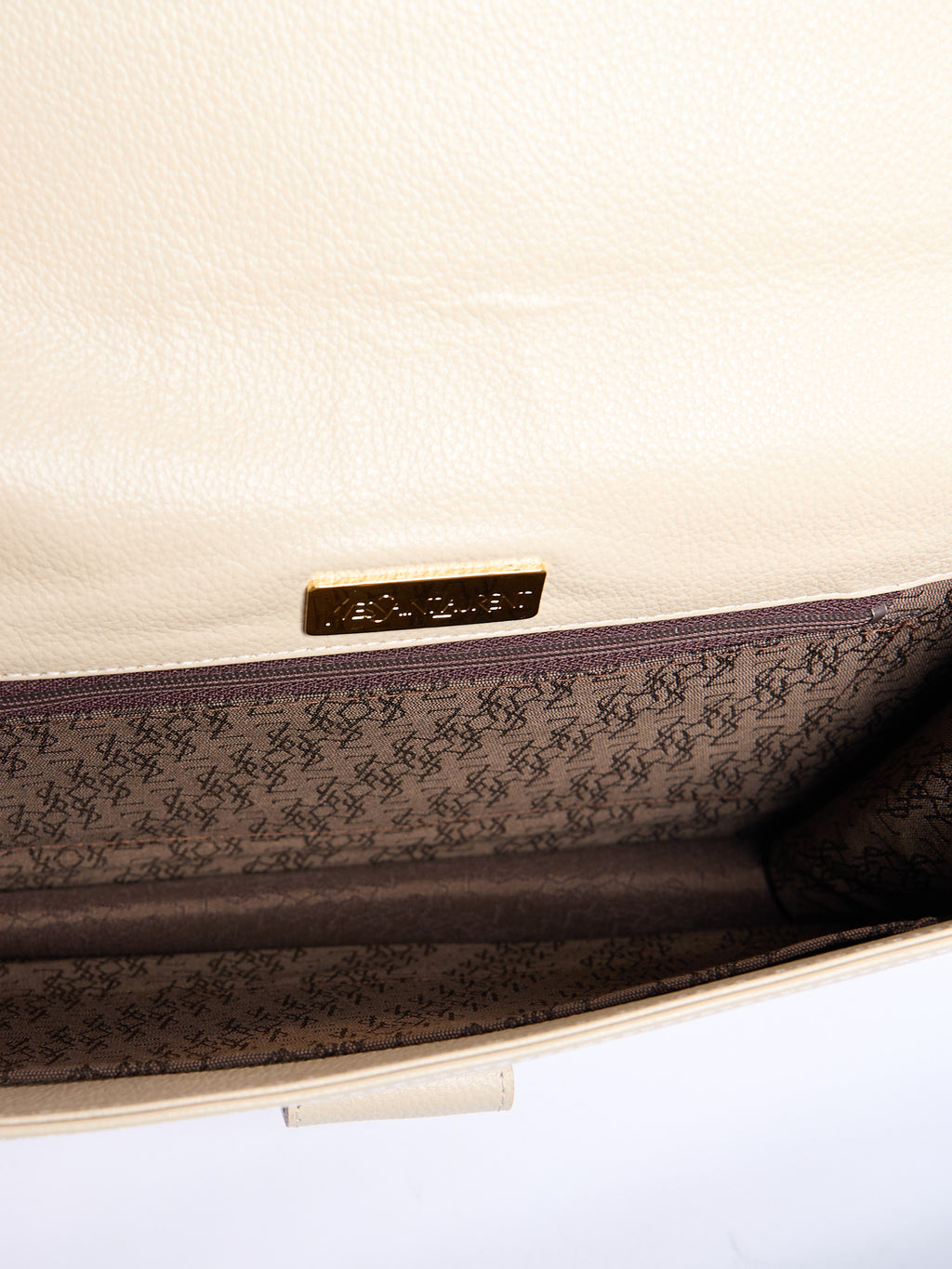 90’s Yves Saint Laurent Cream Envelope Clutch
