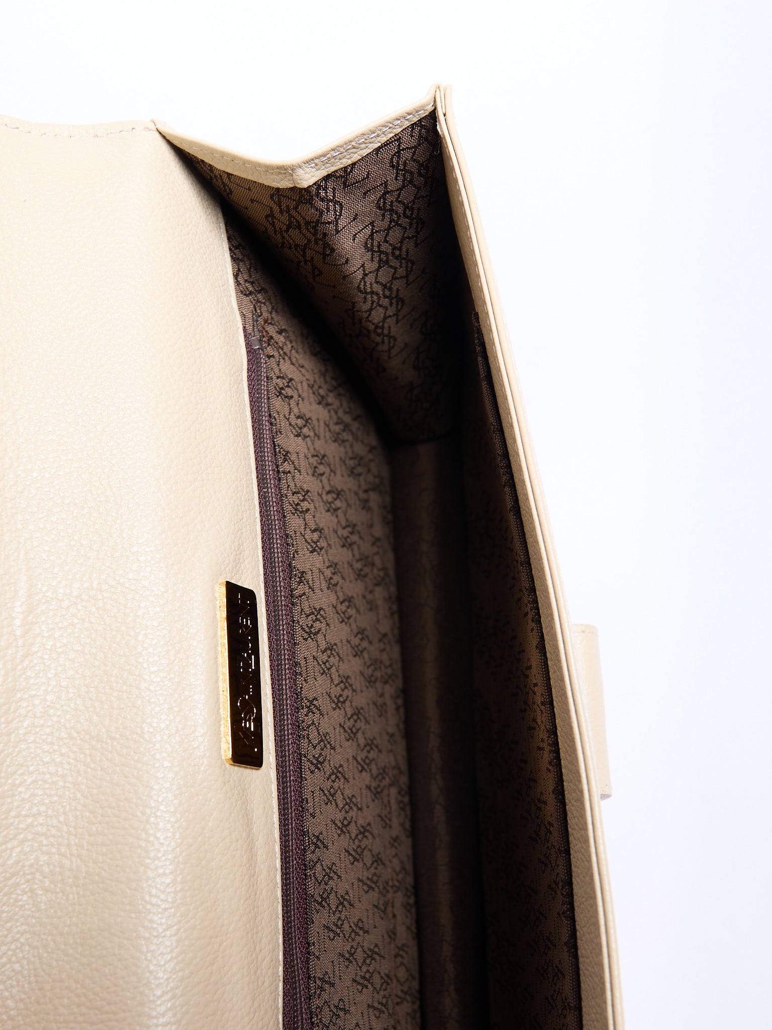 90’s Yves Saint Laurent Cream Envelope Clutch