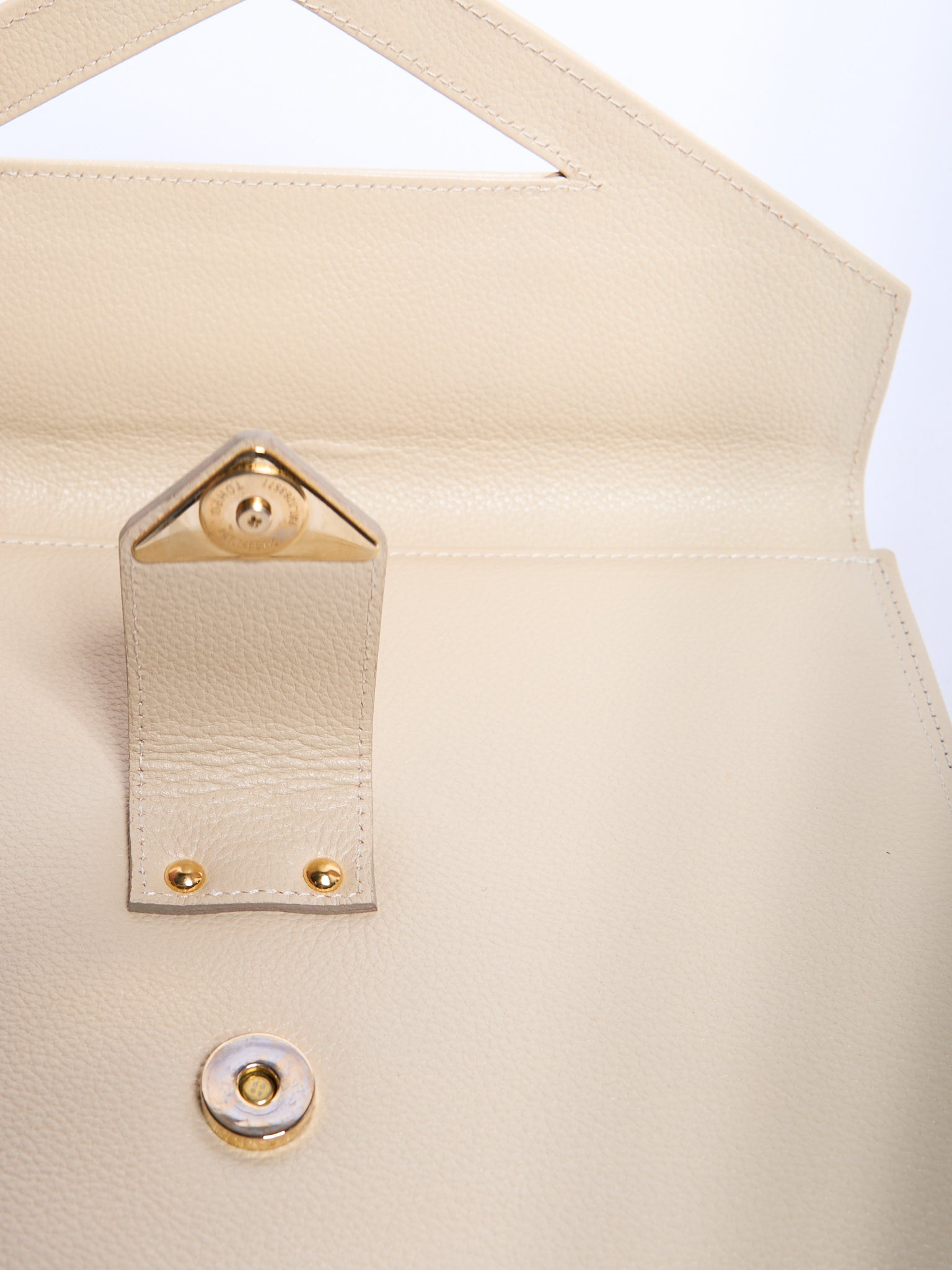 90’s Yves Saint Laurent Cream Envelope Clutch