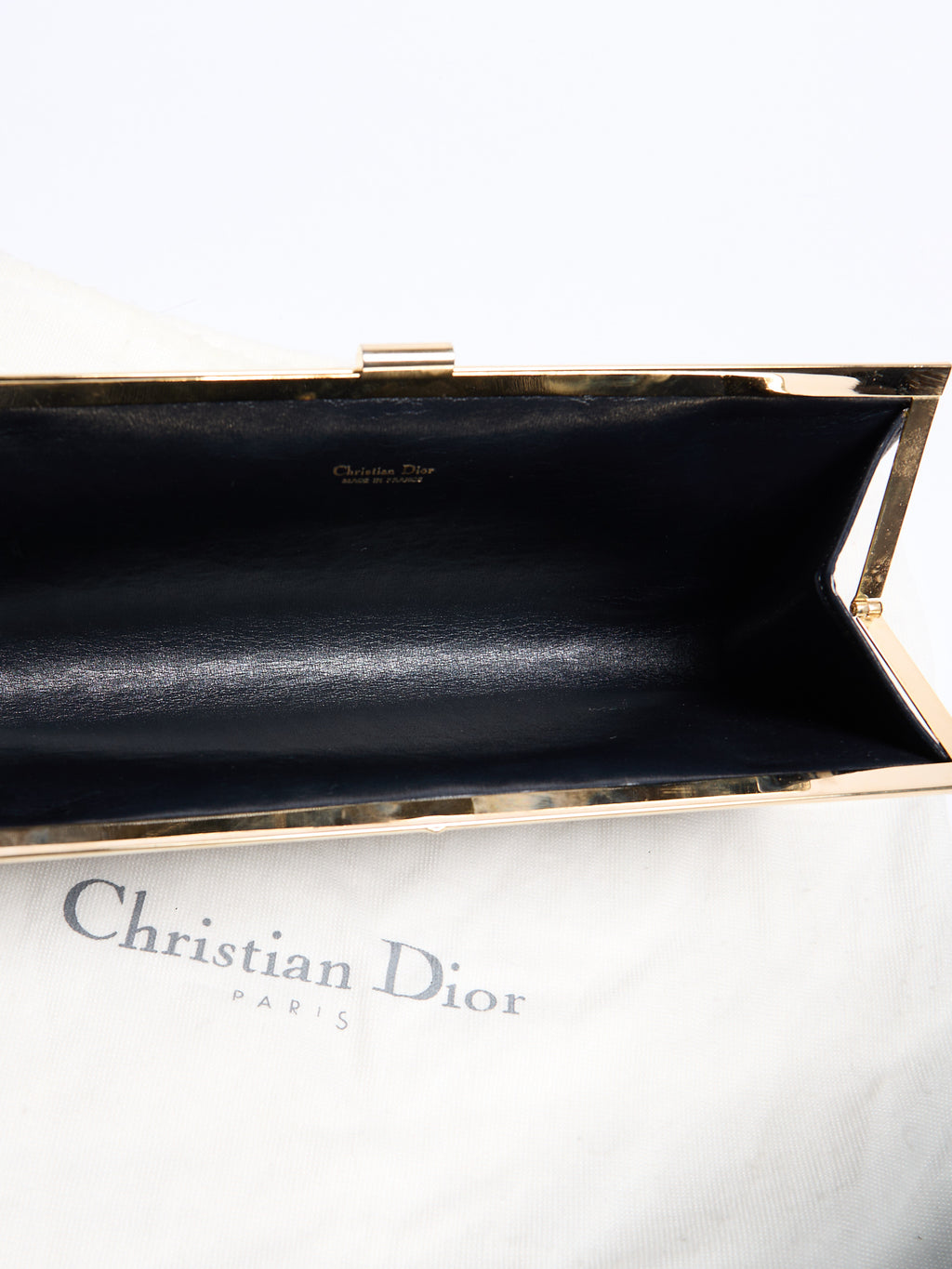 Christian Dior Navy Trotter Print Clutch