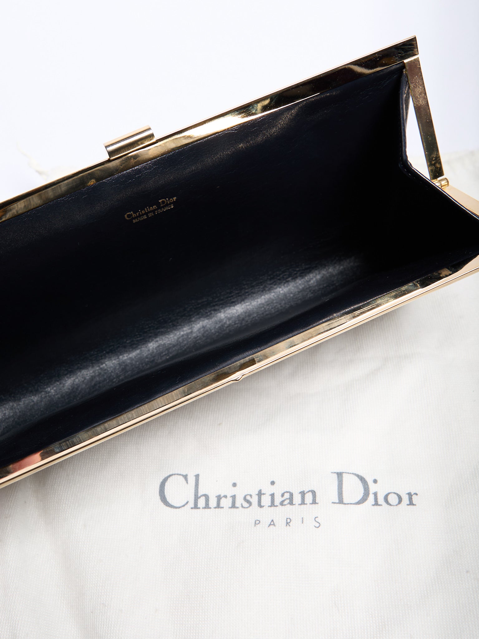 Christian Dior Navy Trotter Print Clutch