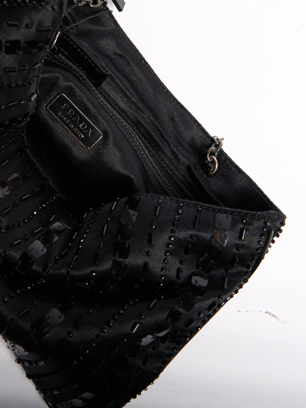 00’s Prada Black Satin Evening Bag