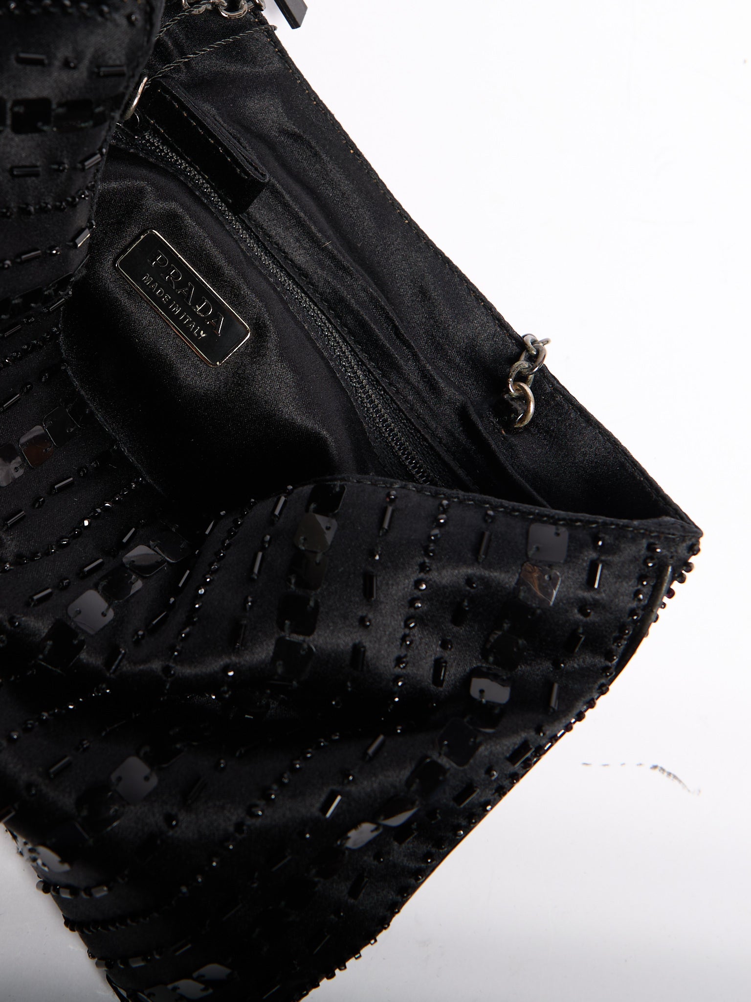 00’s Prada Black Satin Evening Bag