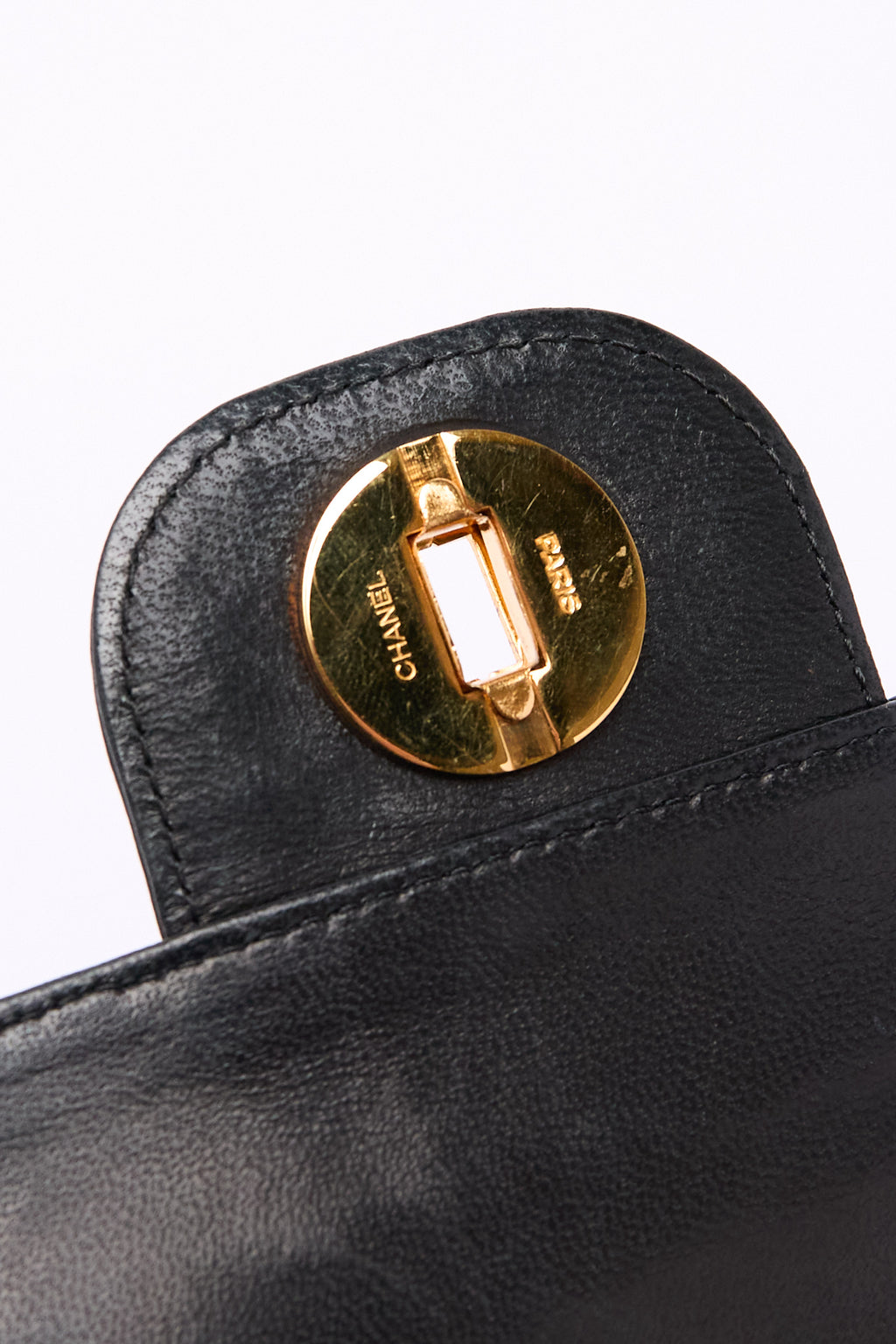 Chanel Black Lambskin 24k Gold Flap Bag