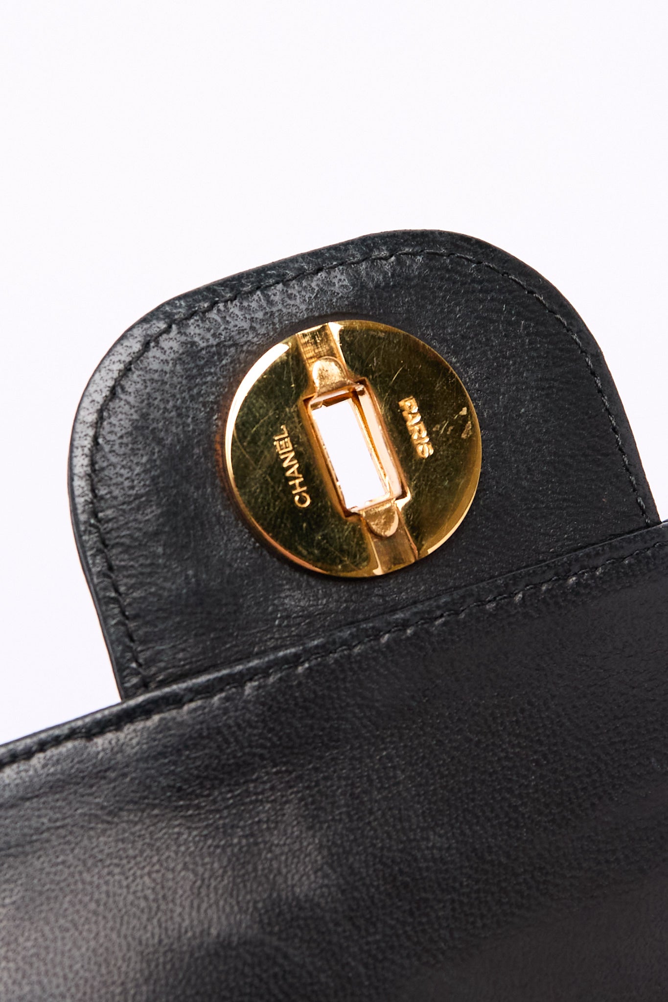 Chanel Black Lambskin 24k Gold Flap Bag